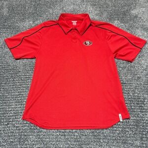 Reebok Mens San Francisco 49ers NFL Polo Shirt S Red Short Sleeve Performance